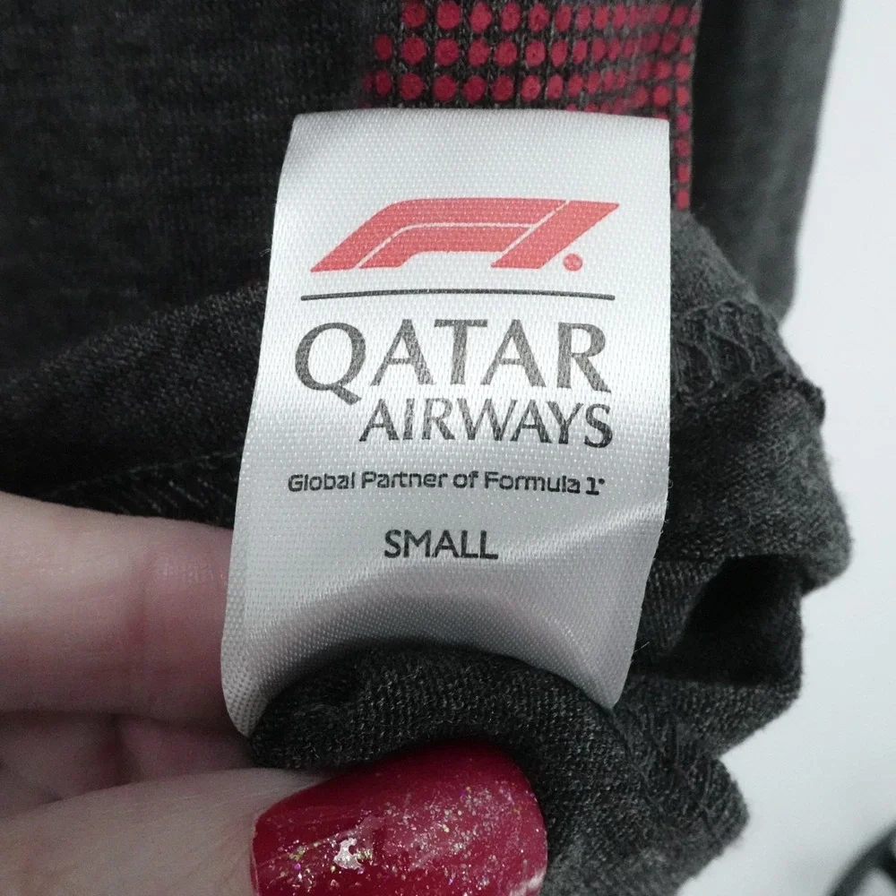 Qatar Airways Shirt Unisex Small Gray F1 Formula 1‎ Long Sleeve Graphic Crewneck